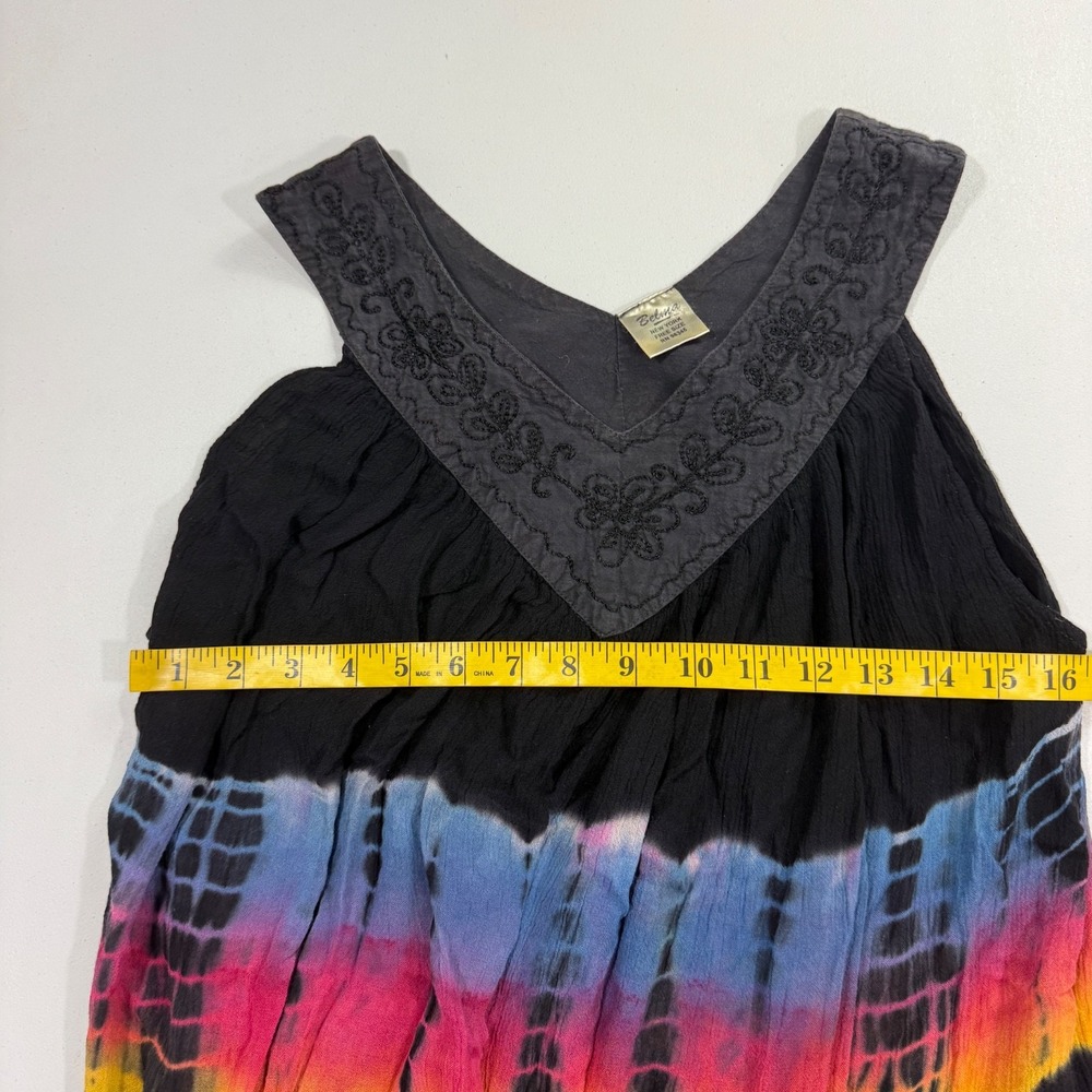 Belma Womens Dress Free Size Black Tie Dye Boho Hippie Beach Vacation - Picture 11 of 13